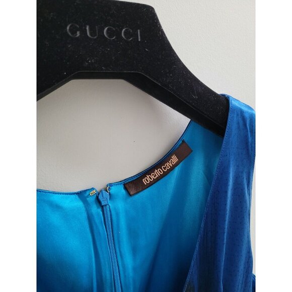 Roberto Cavalli Blue Sleeveless Snake-Embellished Bodycon Dress US 4 $843 - Picture 2 of 9